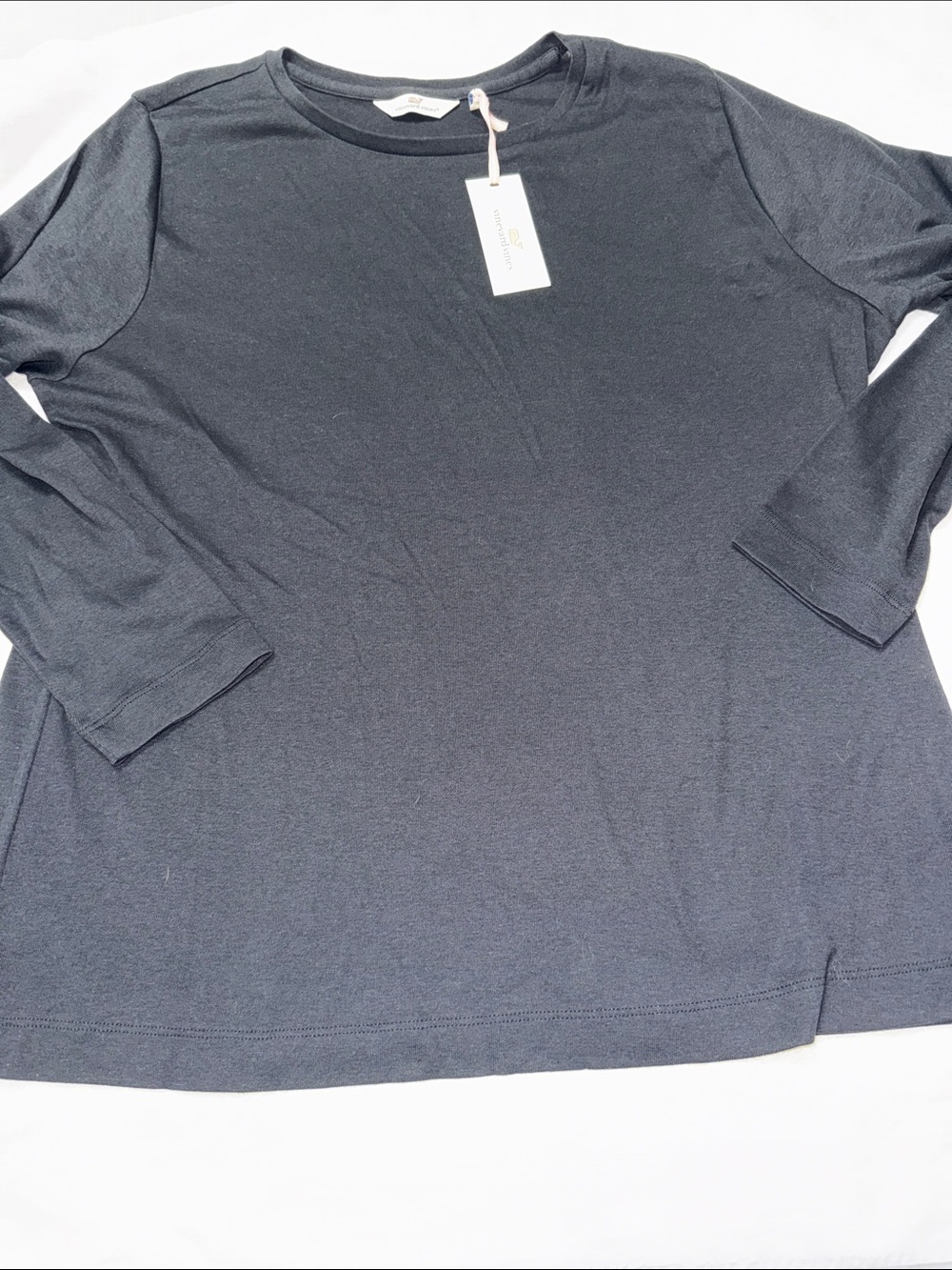 Vineyard Vines Women's Black Crewneck Ls Sleeve Top